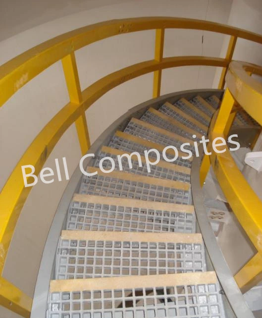 Fiberglass Ladders and Handrail, FRP Handrail System, GRP Stair Tread