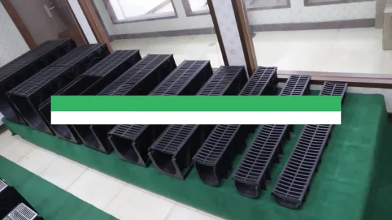 Outdoor Plastic Trench Drain Floor Grate Channel Drain Water Drainage Stainless Steel Cover
